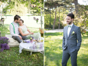 Frühlingshochzeit in Flieder und Grüntönen im Kurpark Bad Vöslau von Barbara Wenz Hochzeitsfotografin