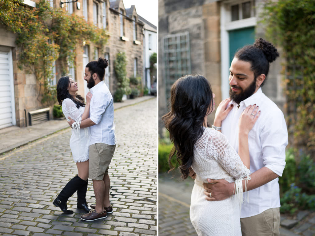 Paarfotos in Edinburghs Innenstadt Hochzeitsfotografin