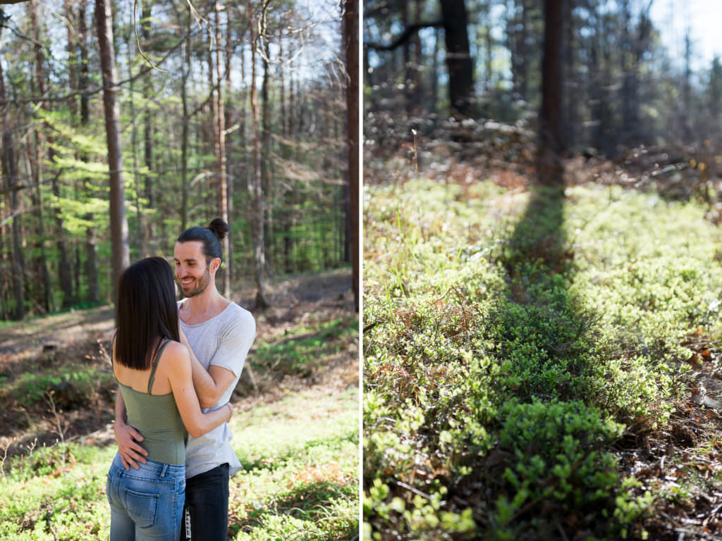 Natürliche entspannte Paarfotos im Wald Niederösterreich